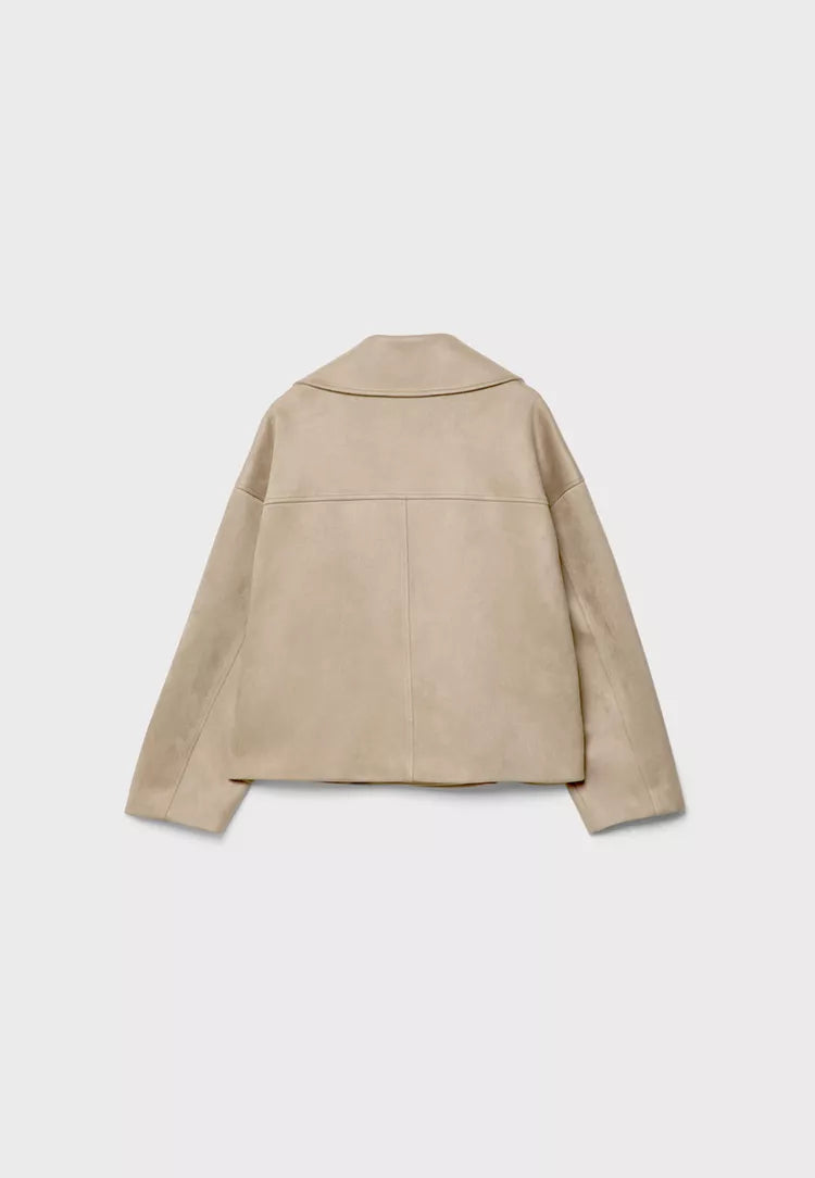 Cropped double-breasted suede jacket - Edel Essential