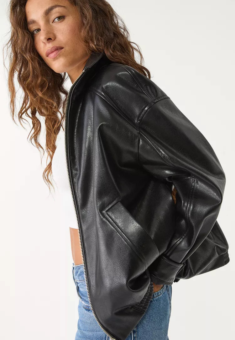 Oversized leather effect jacket - Edel Essential