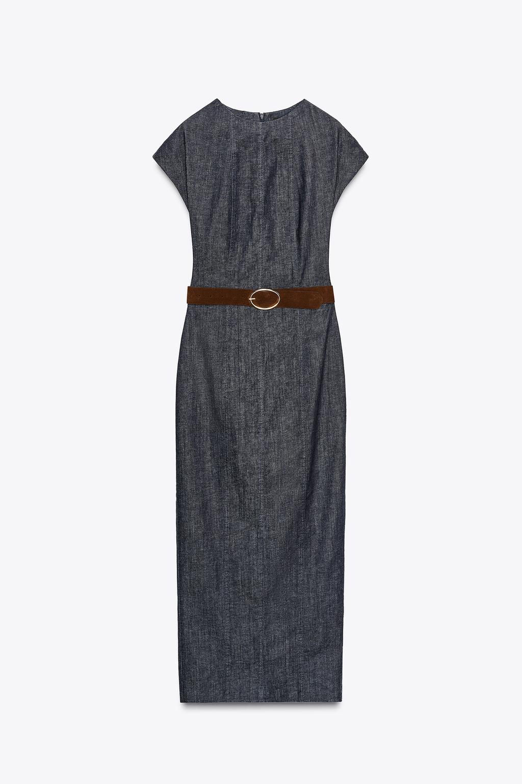 Belted Fitted Midi Dress - Edel Essential