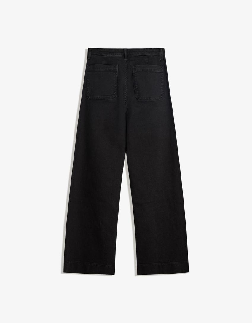 Seamless Wide Leg Jeans With Pockets - Edel Essential