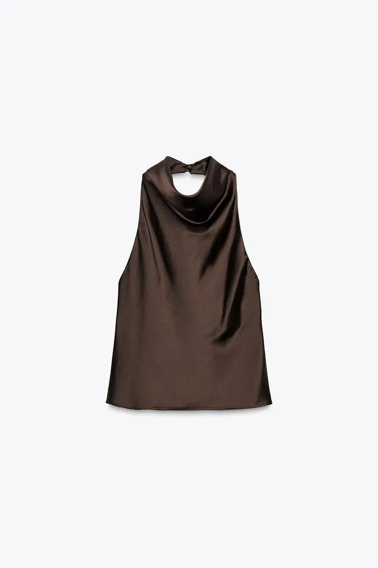 Satin Halter Neck Top - Edel Essential