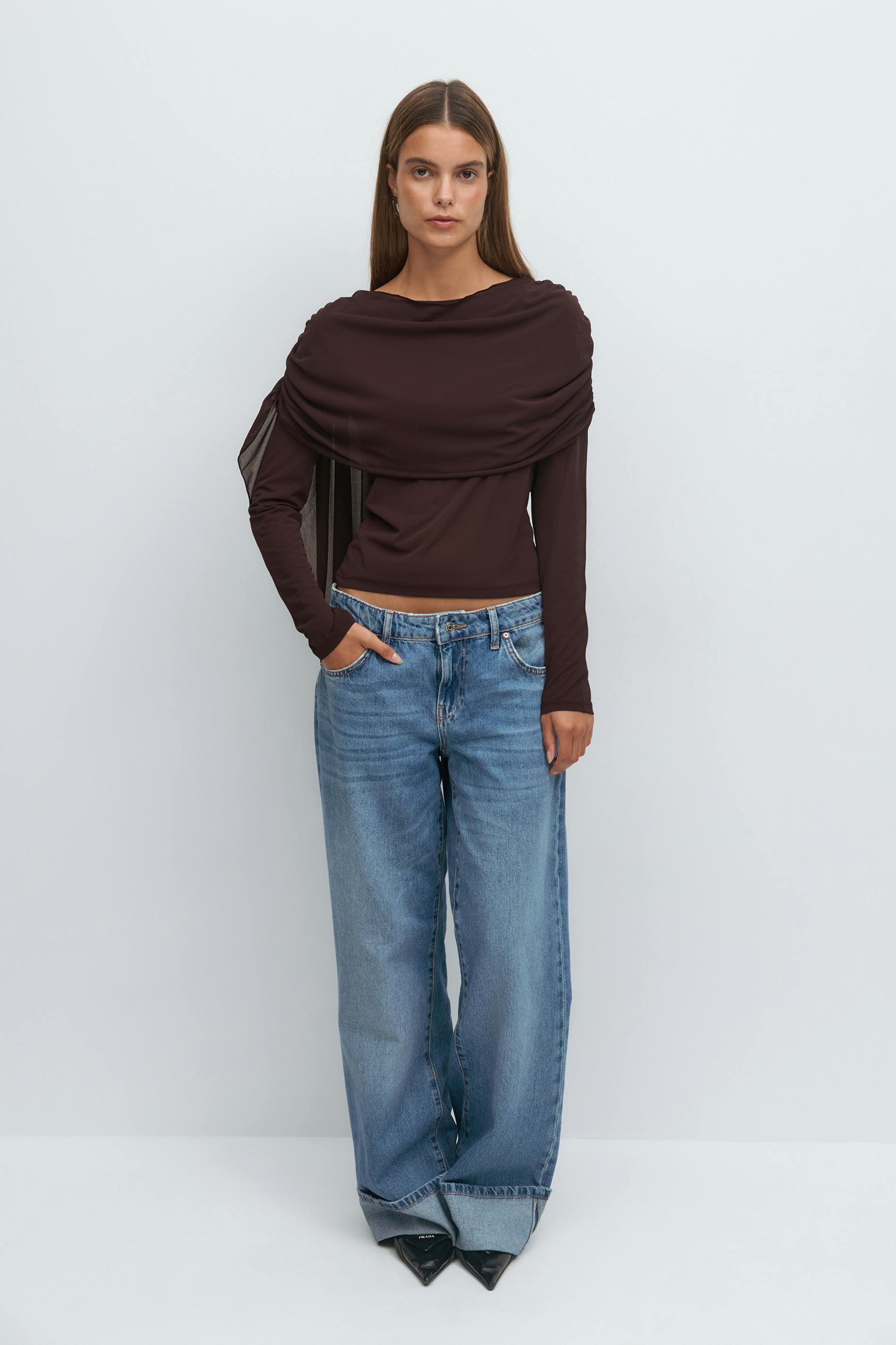 Long sleeve shawl top - Edel Essential