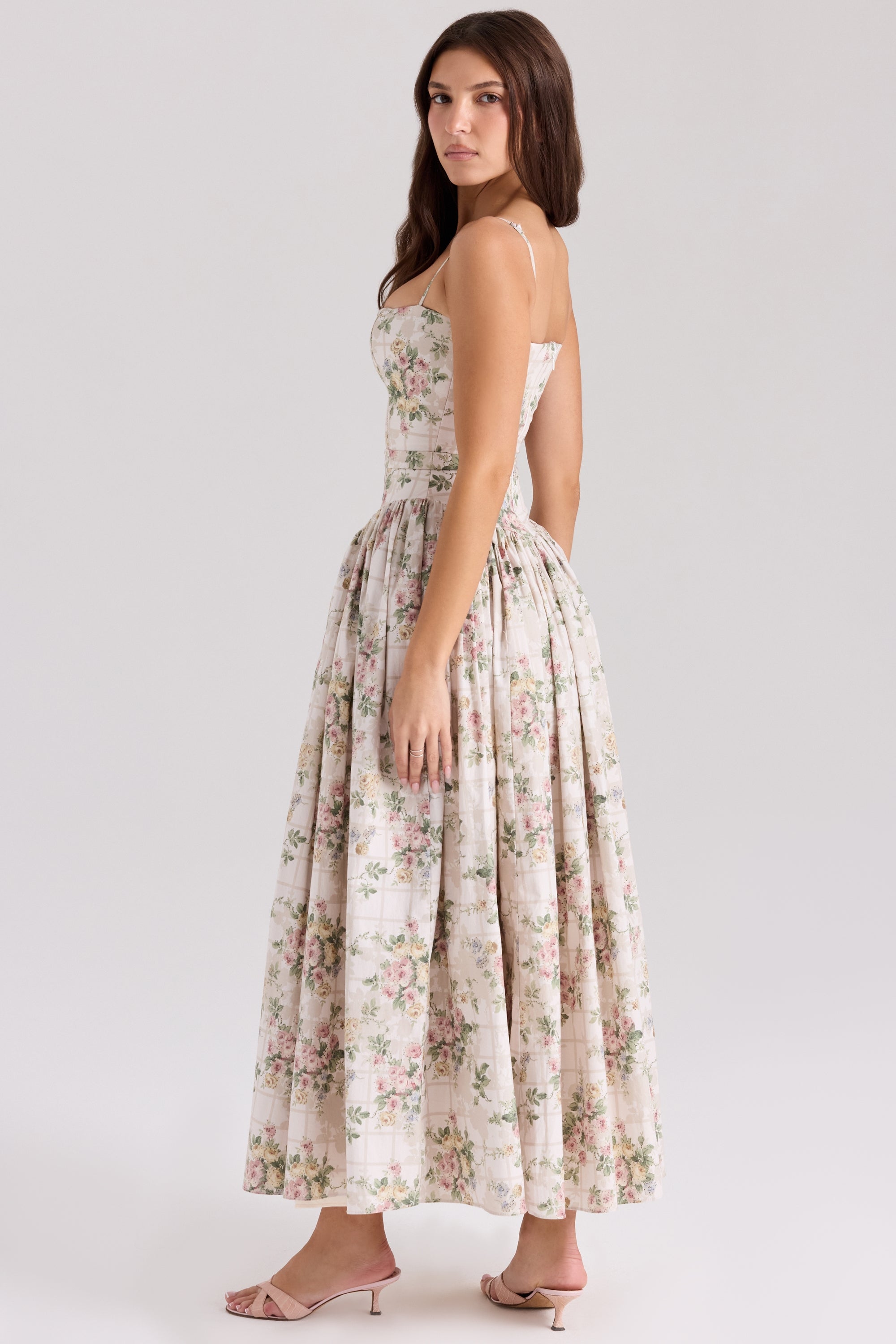 Cream Floral Maxi Sundress - Edel Essential