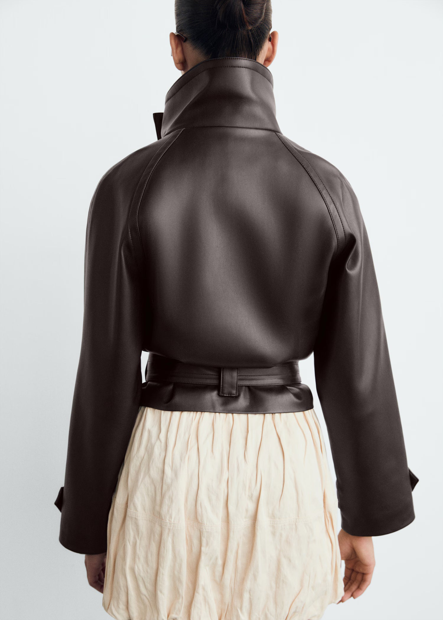 Cropped Leather Trenchcoat - Edel Essential