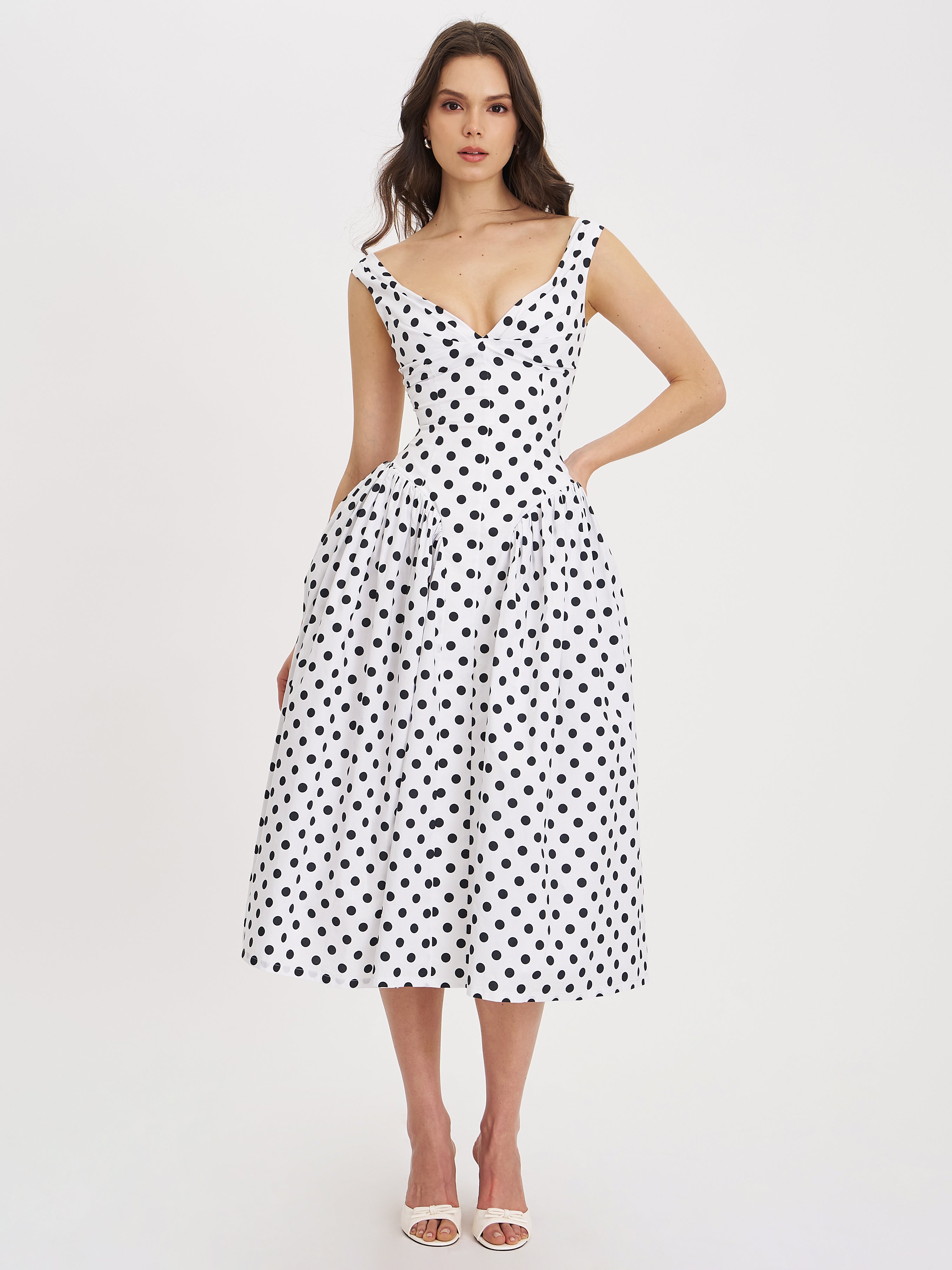 White Polka Dot Dress - Edel Essential