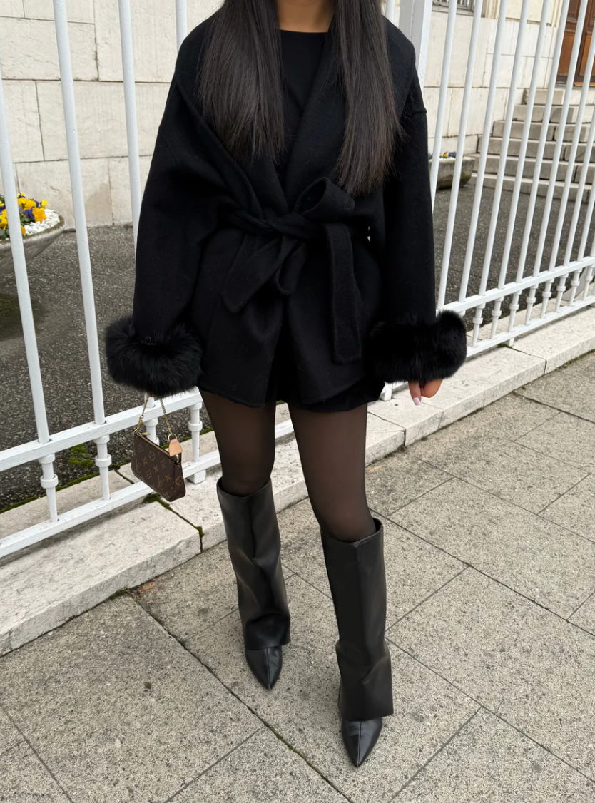 Belted Trench With Fur - Edel Essential