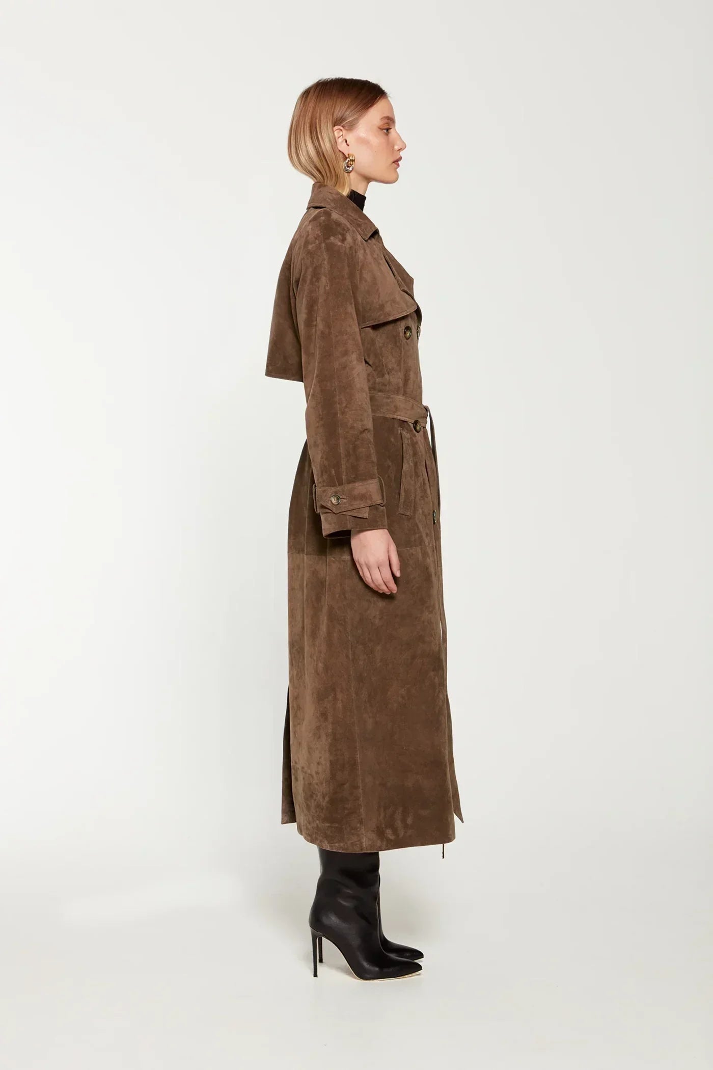 Hailey Suede Trench Coat