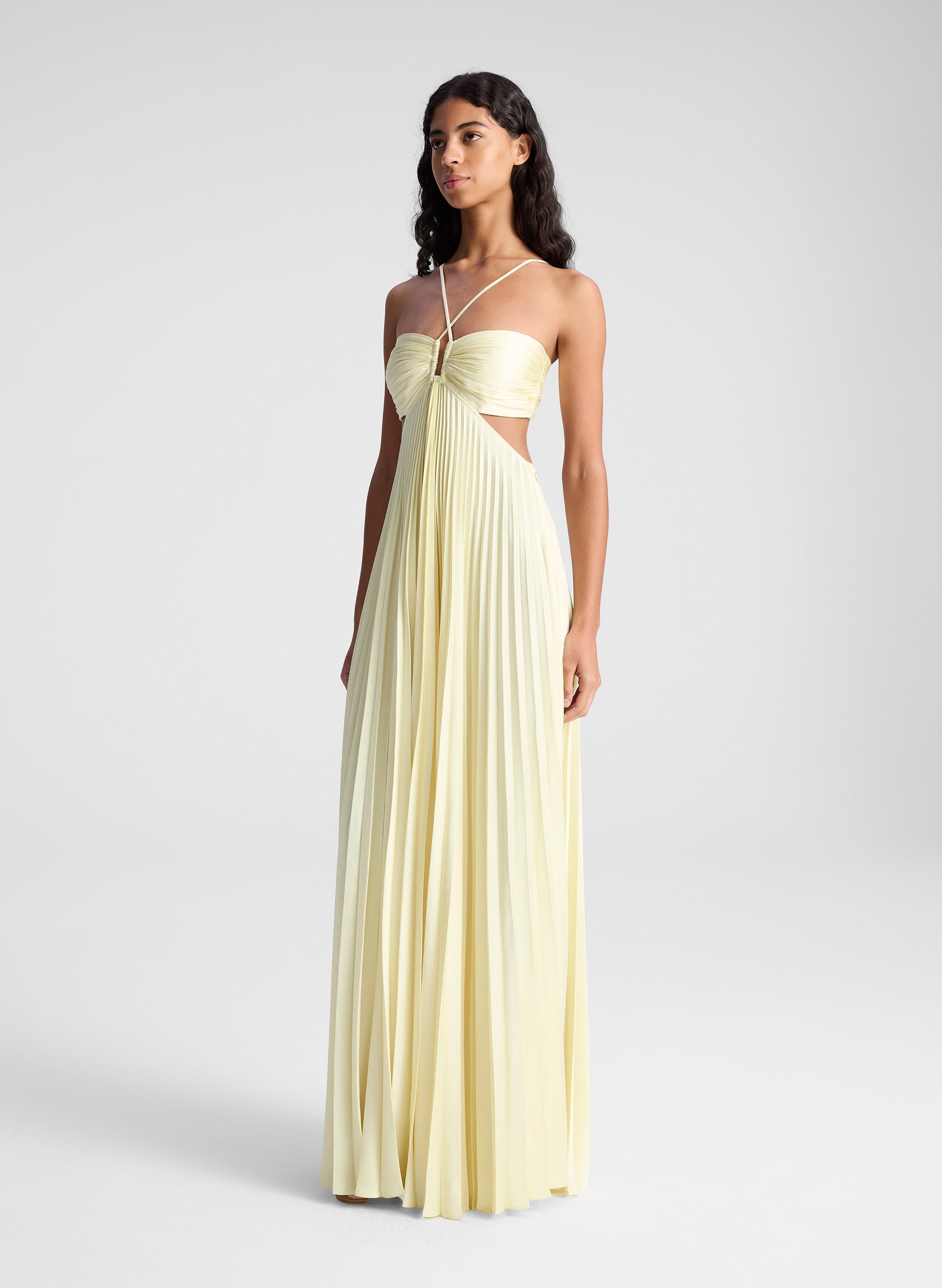 Satin Pleated Maxi Dress - Edel Essential