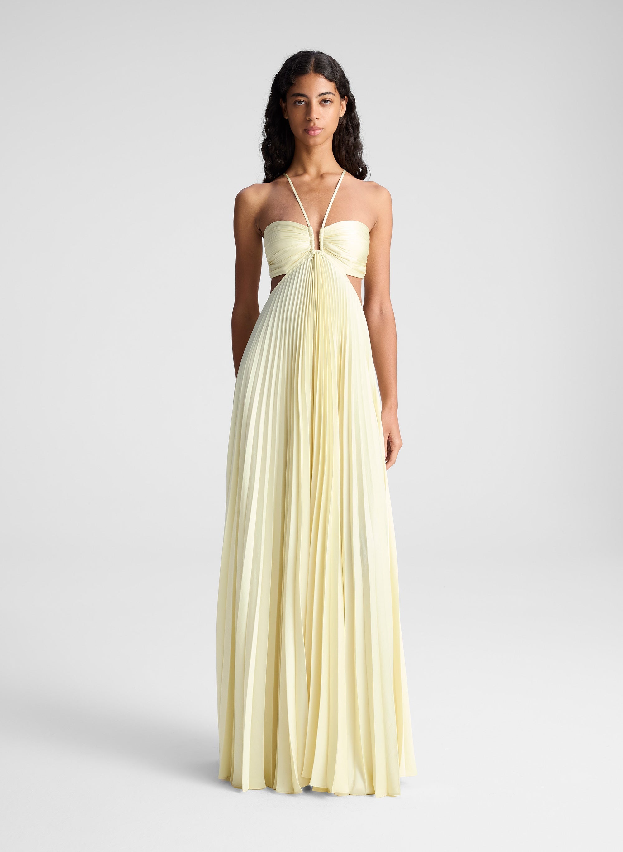Satin Pleated Maxi Dress - Edel Essential
