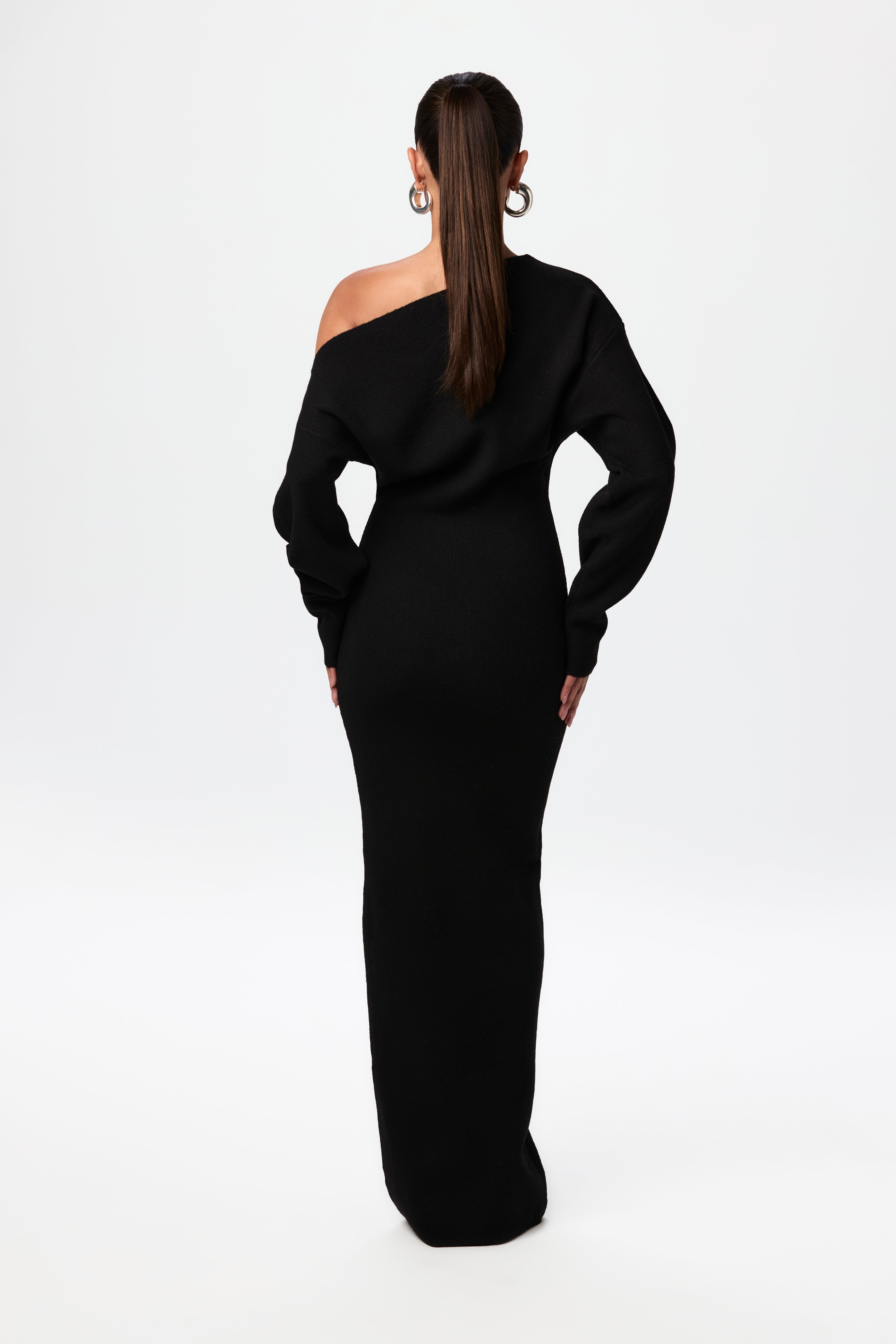 Knit Off-Shoulder Sweater Maxi Dress - Edel Essential