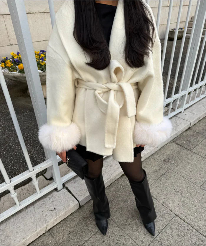 Belted Trench With Fur - Edel Essential