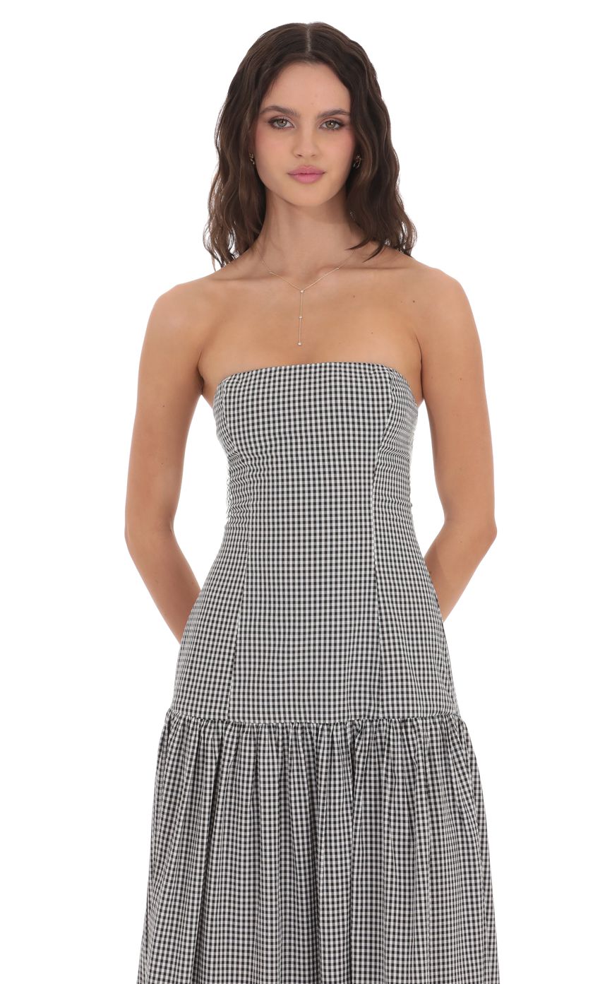 Strapless gingham midi dress - Edel Essential