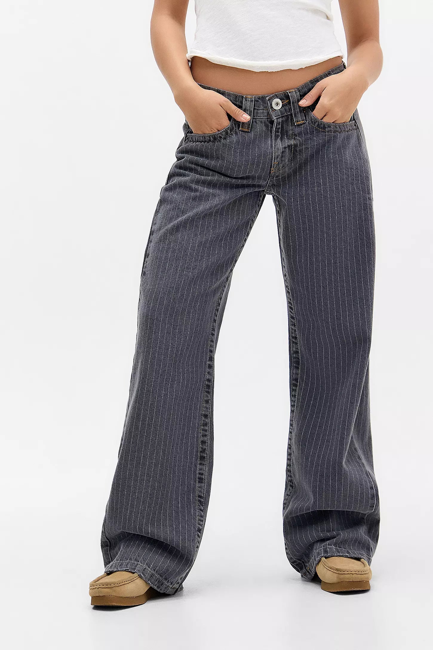 Pinstripe wide-leg jeans - Edel Essential