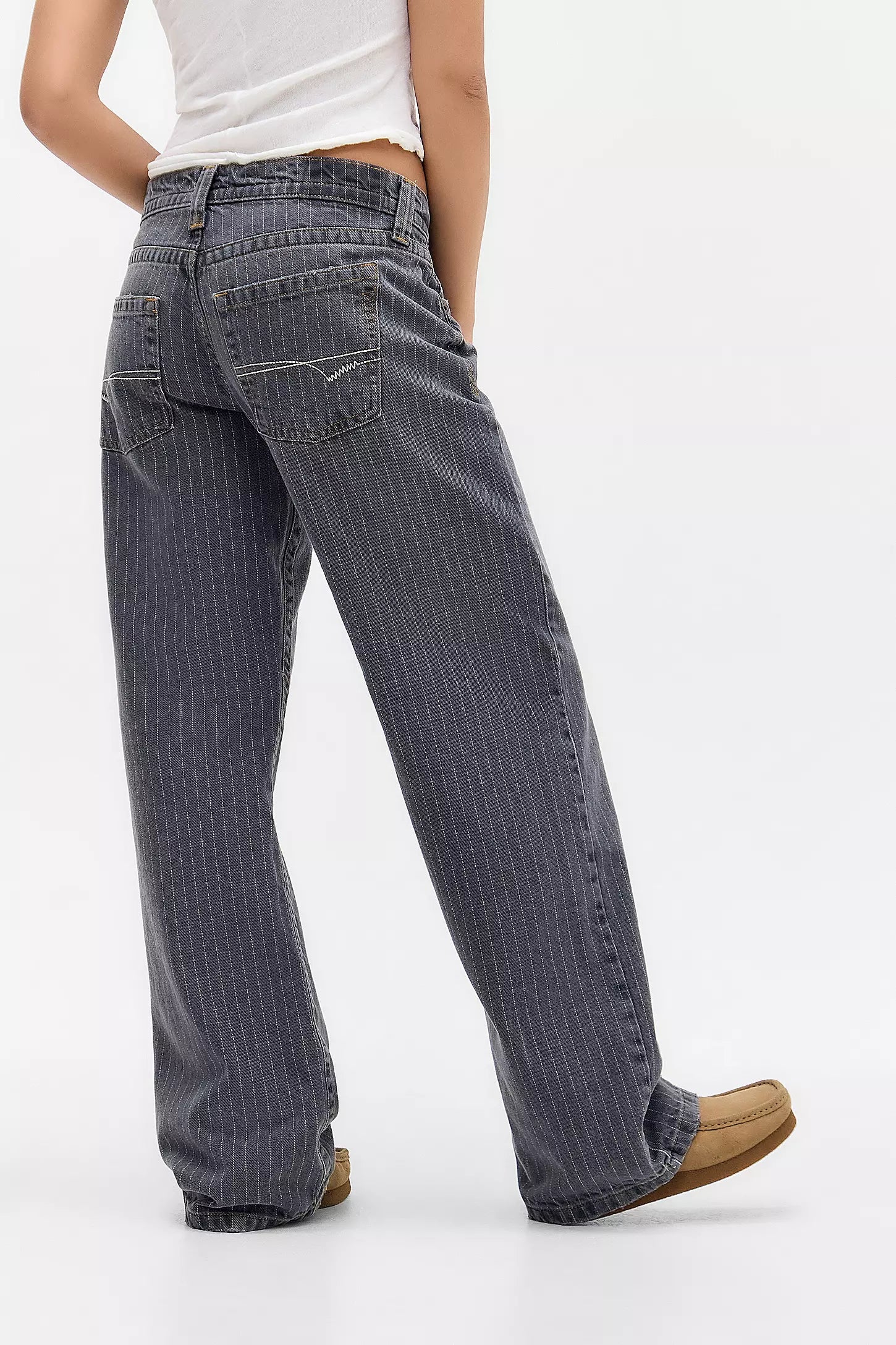Pinstripe wide-leg jeans - Edel Essential