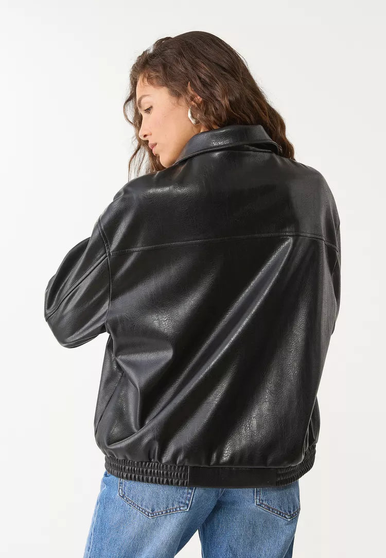 Oversized leather effect jacket - Edel Essential