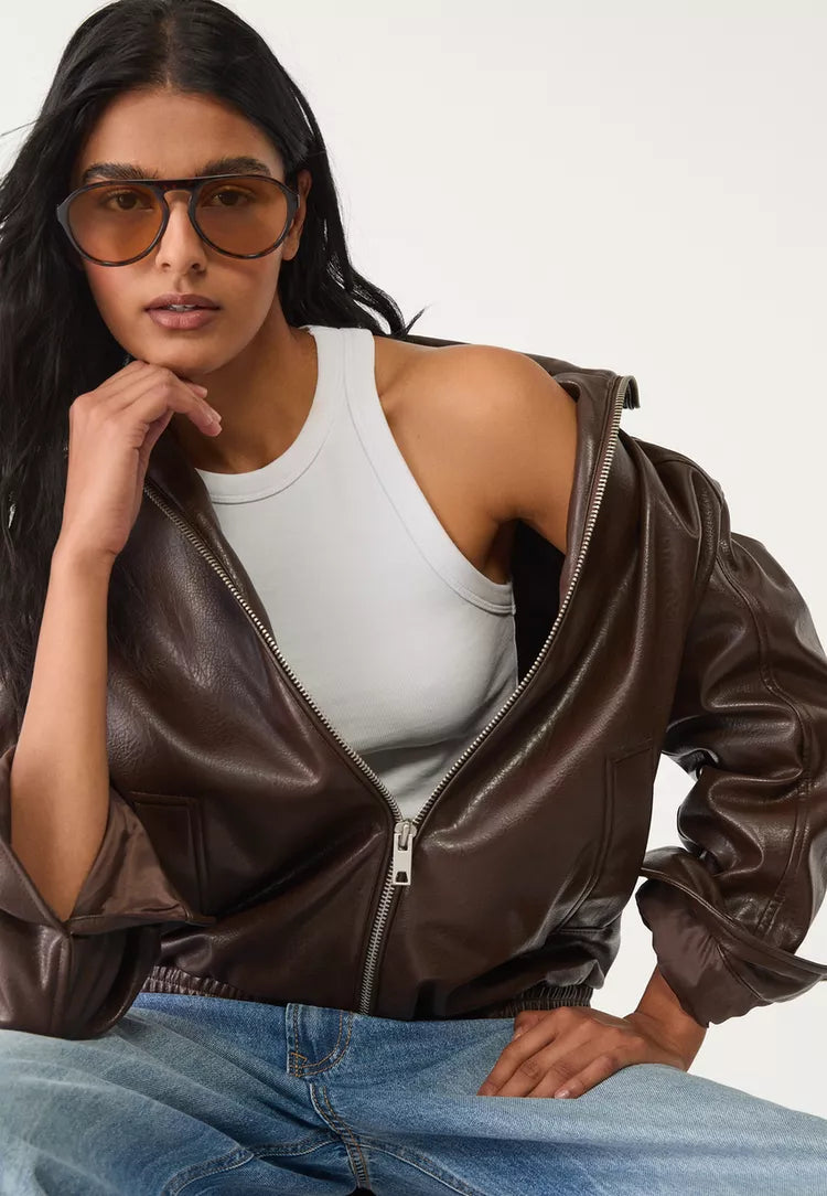Oversized leather effect jacket - Edel Essential