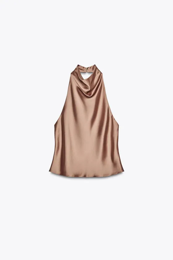 Satin Halter Neck Top - Edel Essential