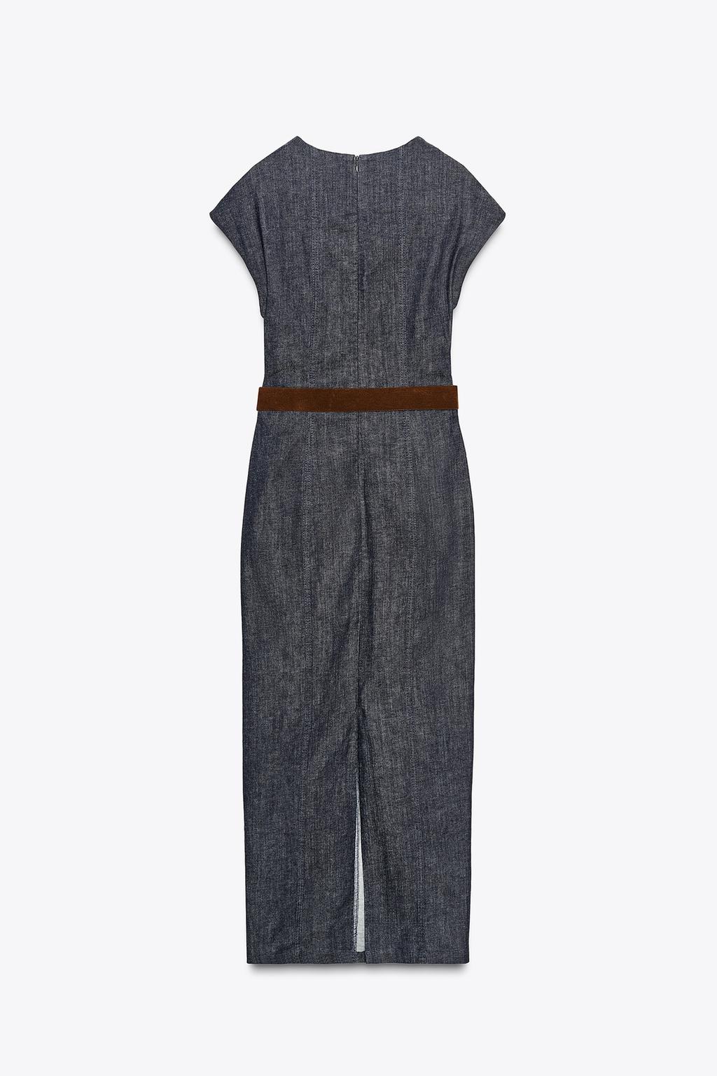 Belted Fitted Midi Dress - Edel Essential