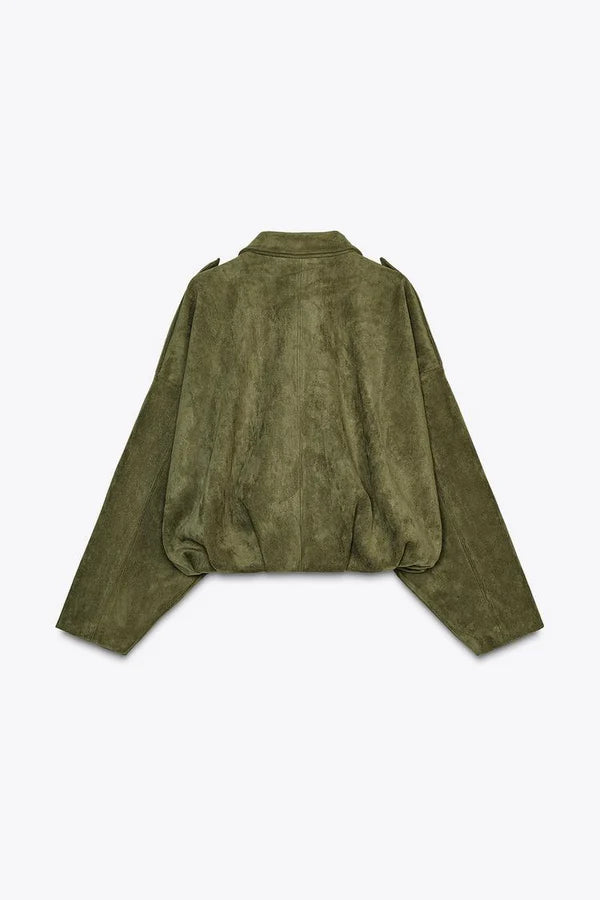 Elina Suede Bomber Jacket