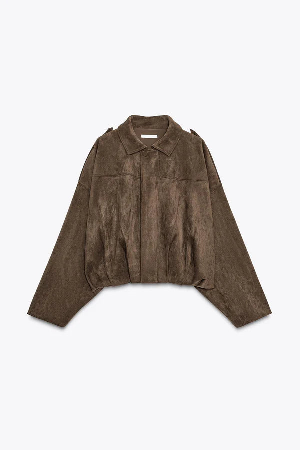 Elina Suede Bomber Jacket