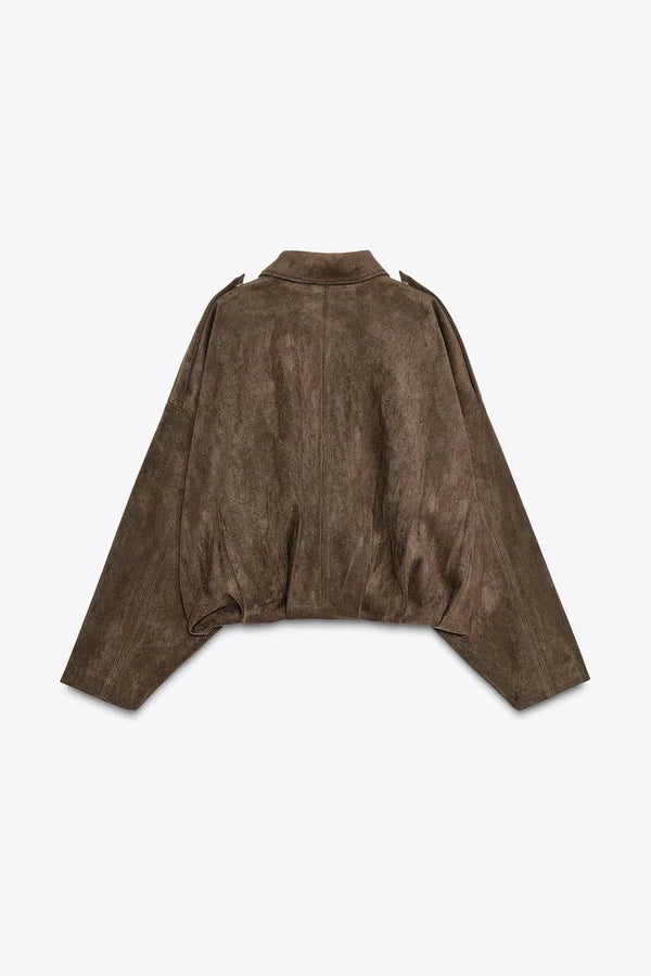 Elina Suede Bomber Jacket