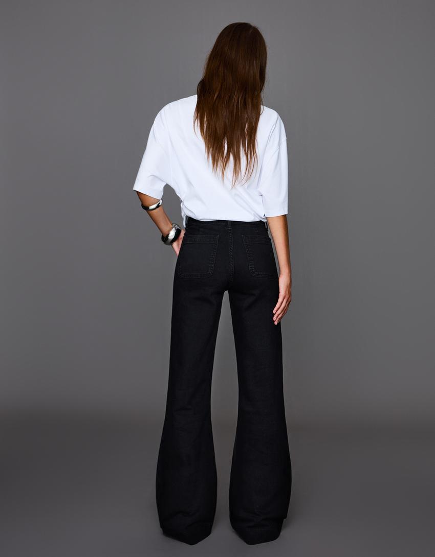 Seamless Wide Leg Jeans With Pockets - Edel Essential