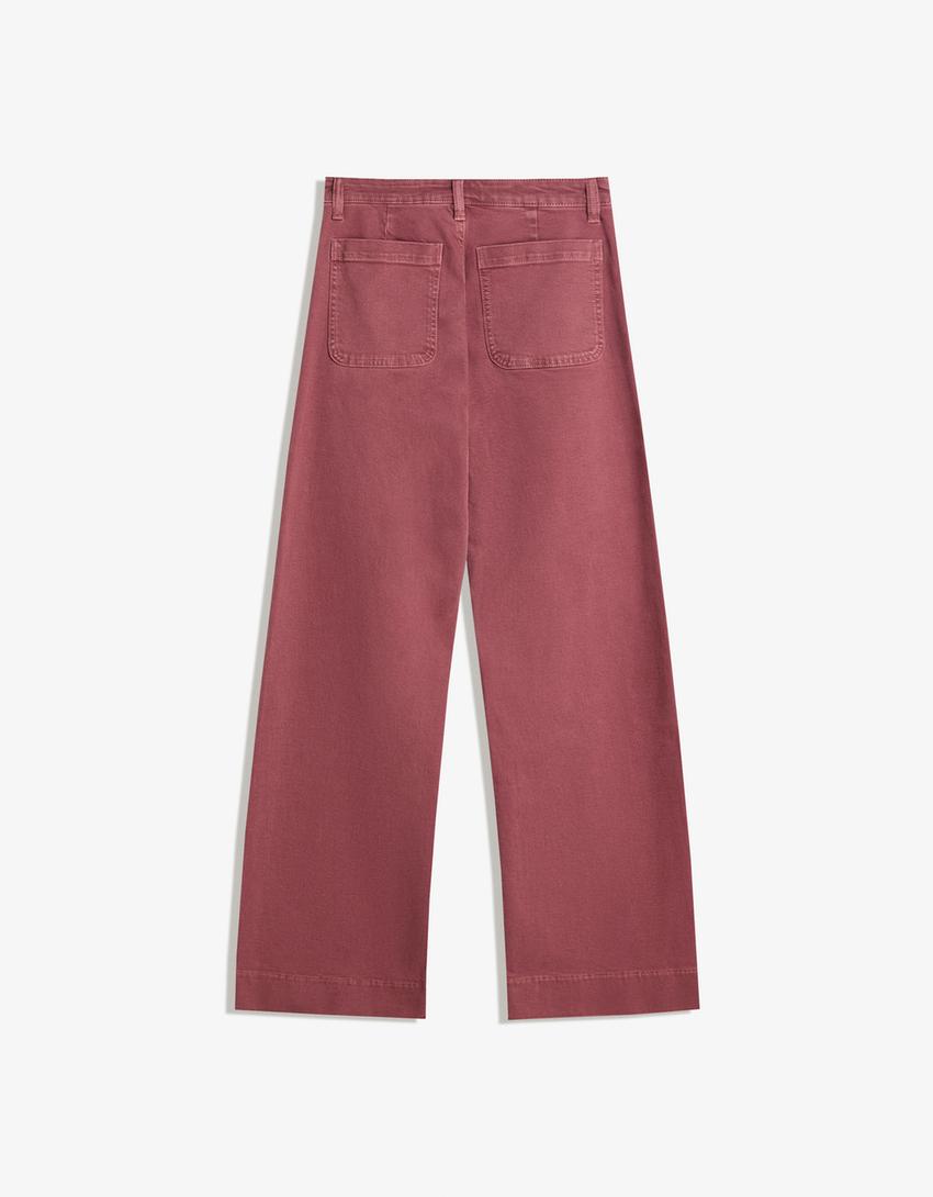 Seamless Wide Leg Jeans With Pockets - Edel Essential