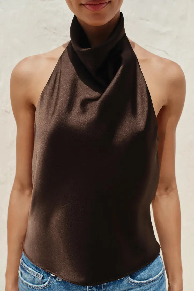 Satin Halter Neck Top - Edel Essential