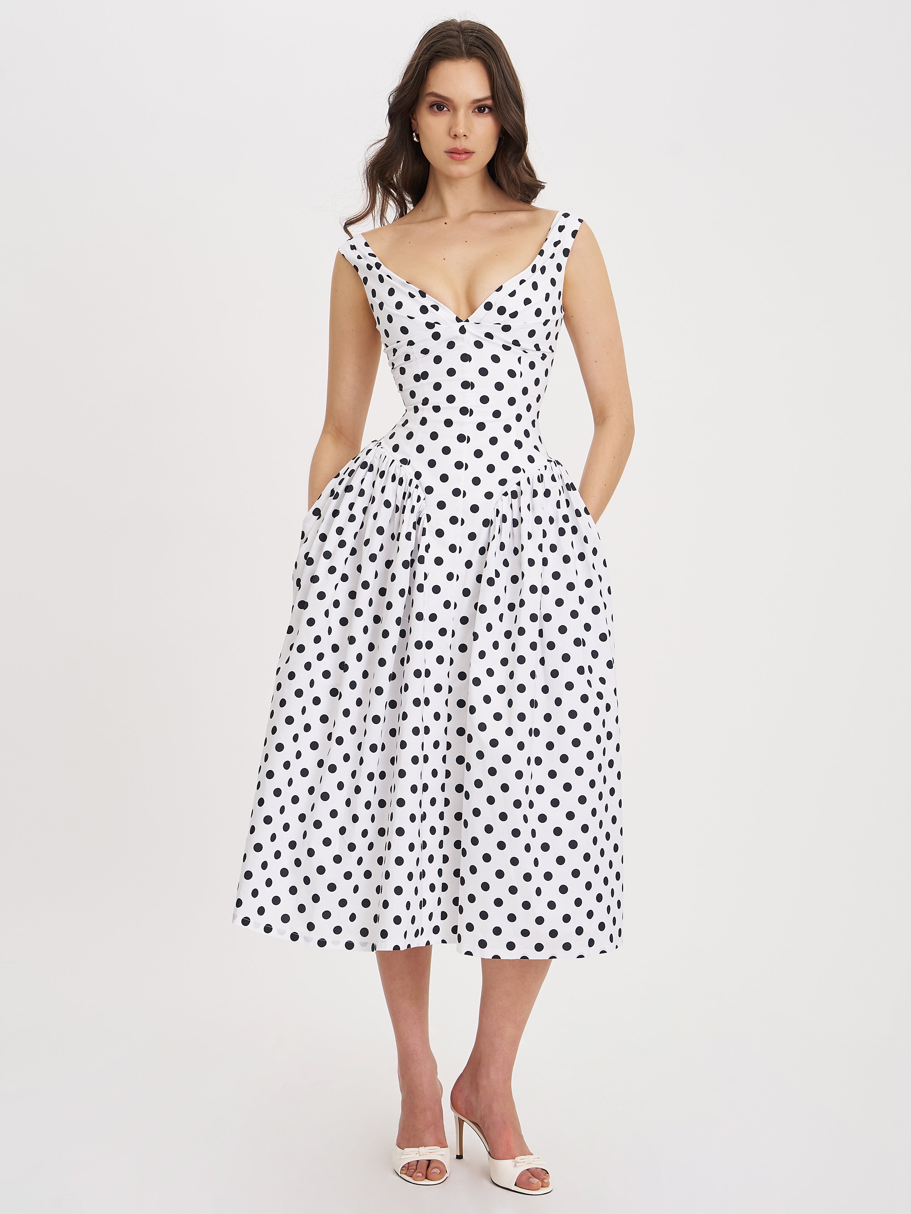 White Polka Dot Dress - Edel Essential