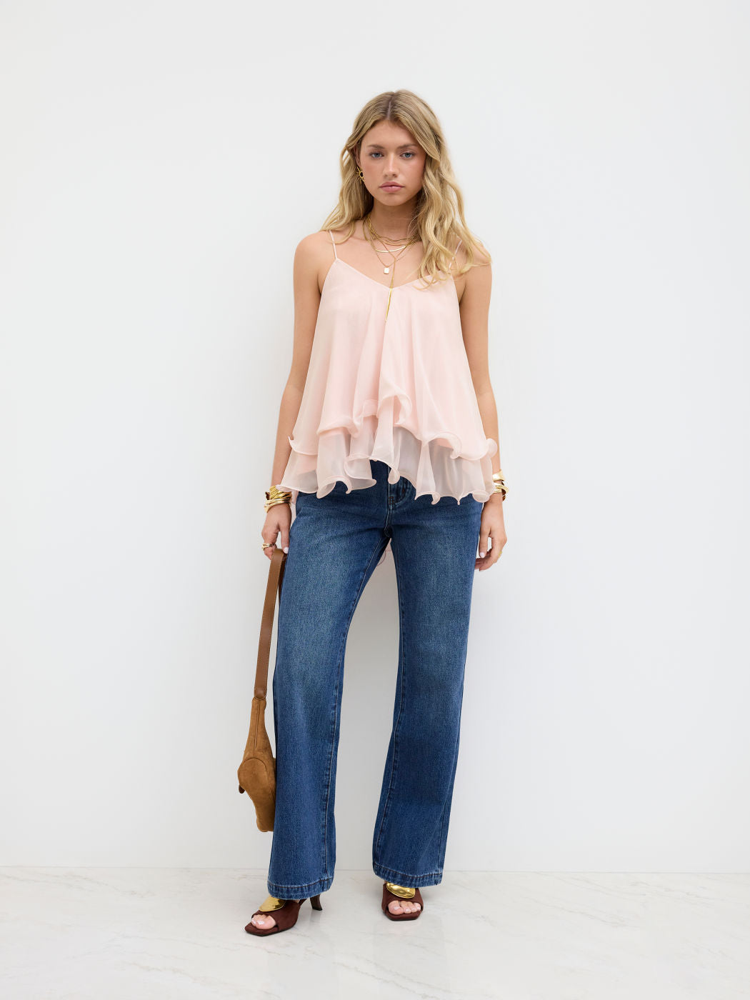 Ruffle mesh top - Edel Essential