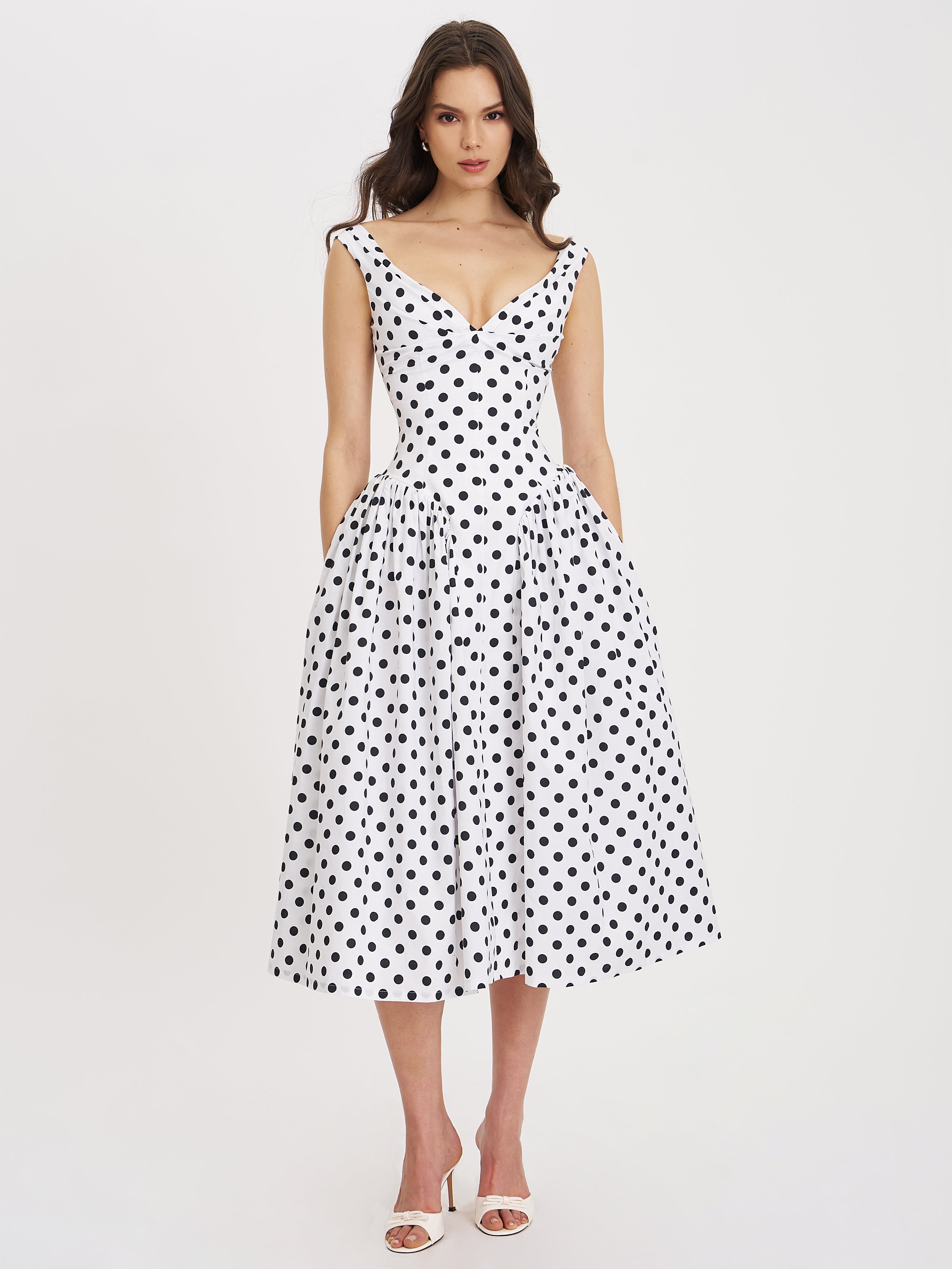 White Polka Dot Dress - Edel Essential