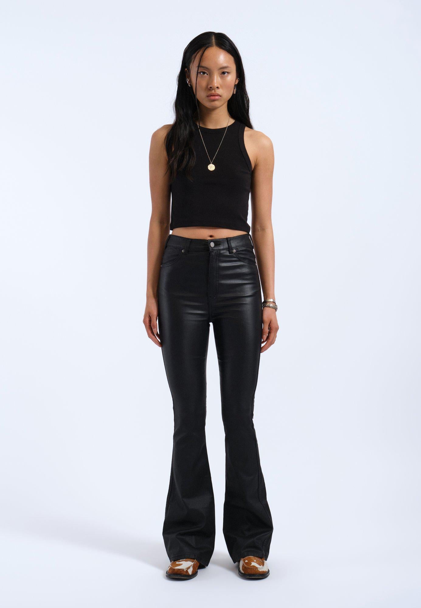 Flare Leather Bootcut Pants - Edel Essential