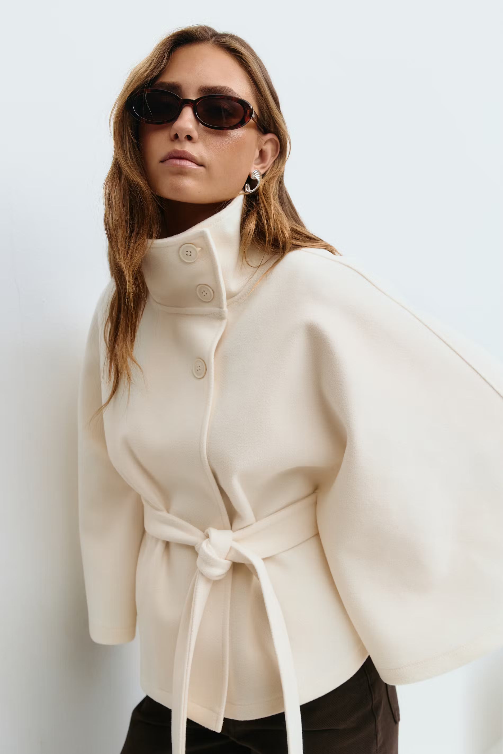 Belted cape jacket - Edel Essential
