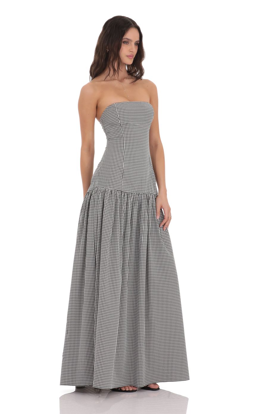 Strapless gingham midi dress - Edel Essential