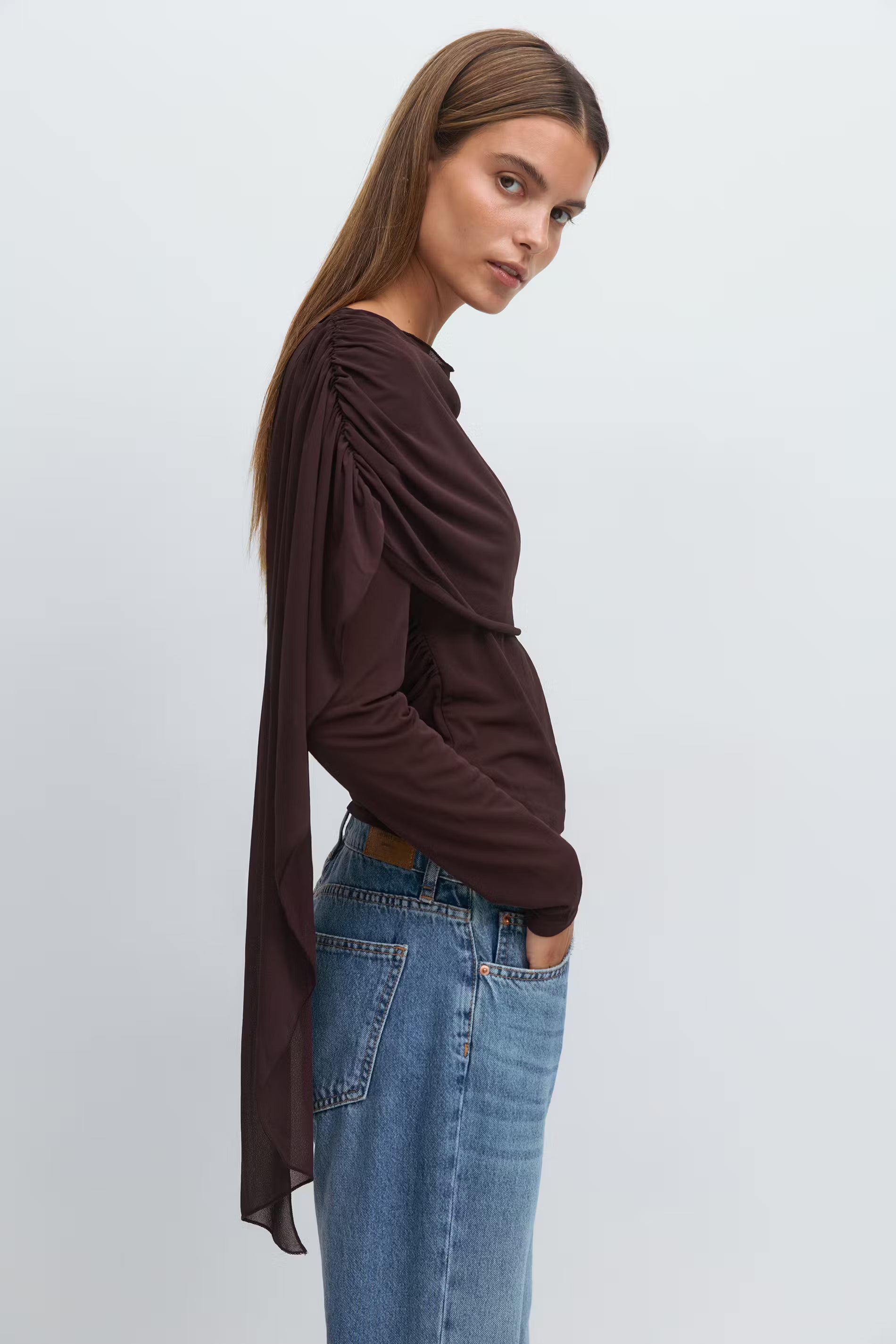 Long sleeve shawl top - Edel Essential