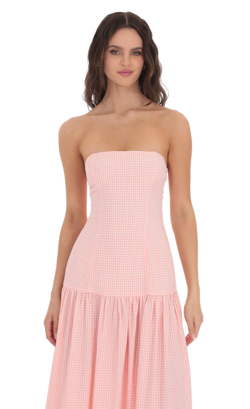 Strapless gingham midi dress - Edel Essential