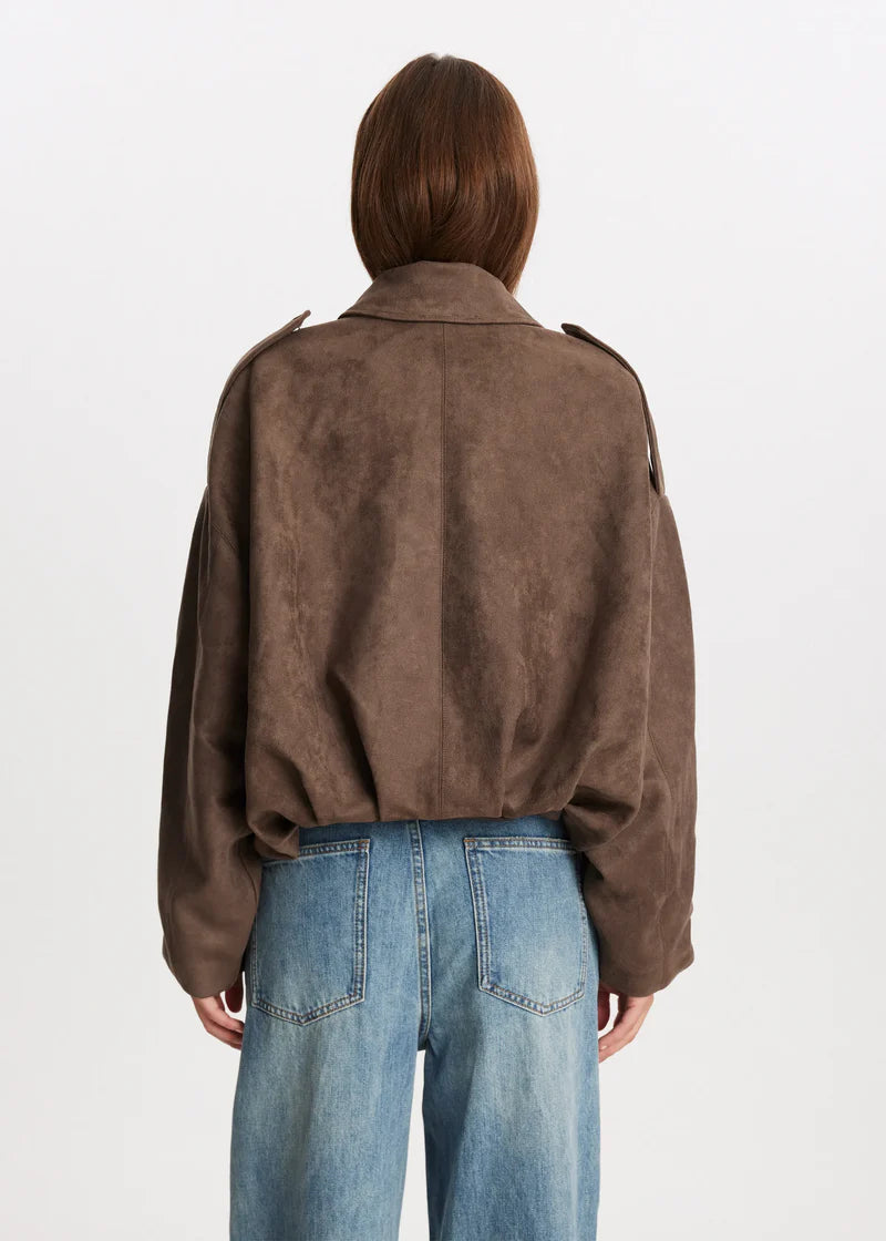 Elina Suede Bomber Jacket