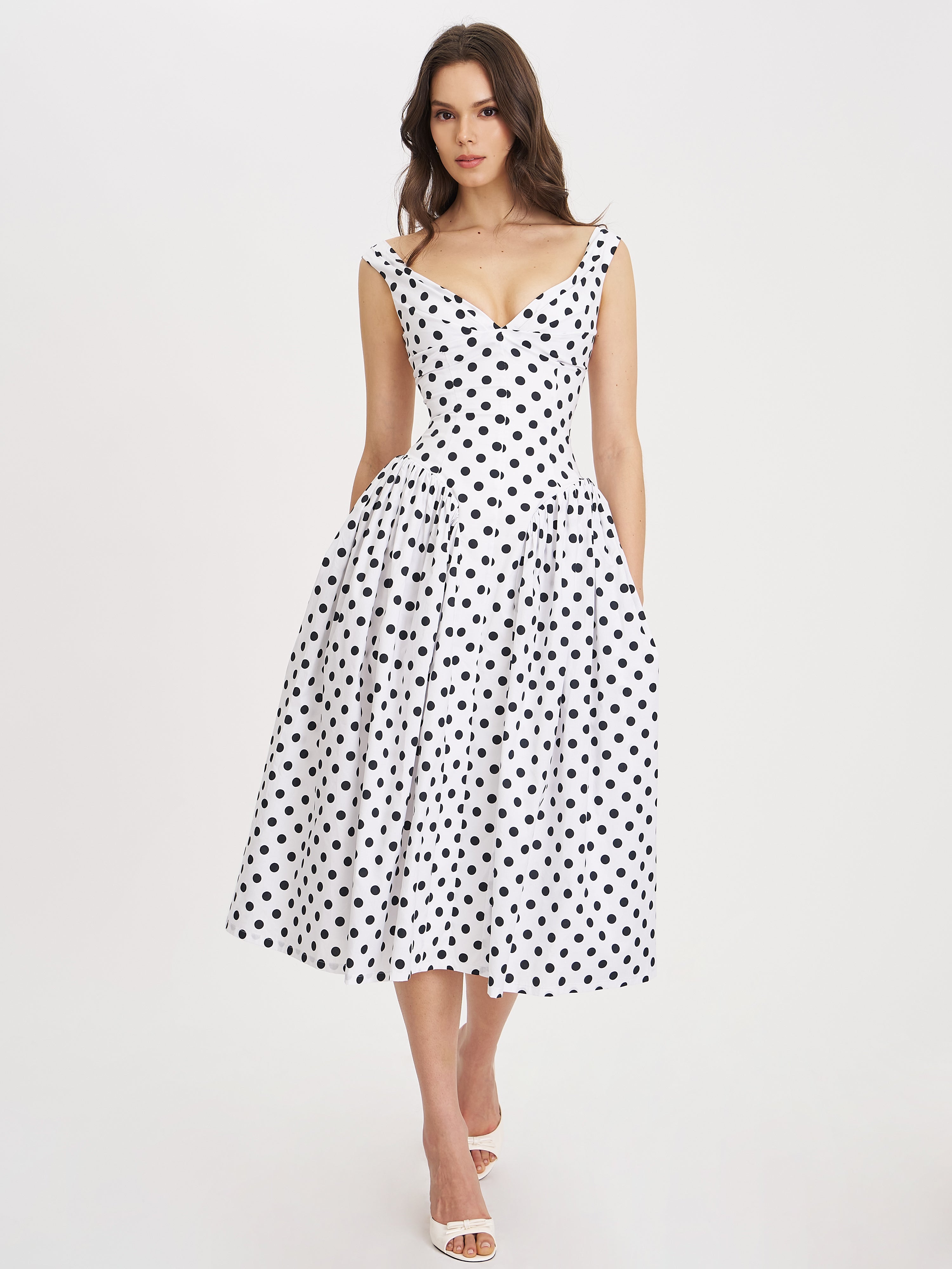 White Polka Dot Dress - Edel Essential