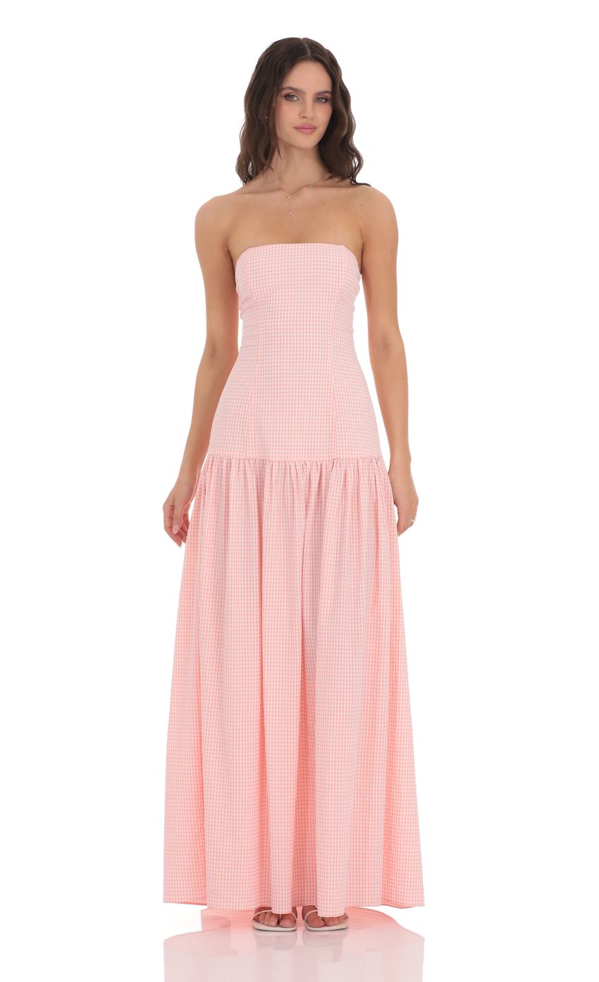Strapless gingham midi dress - Edel Essential