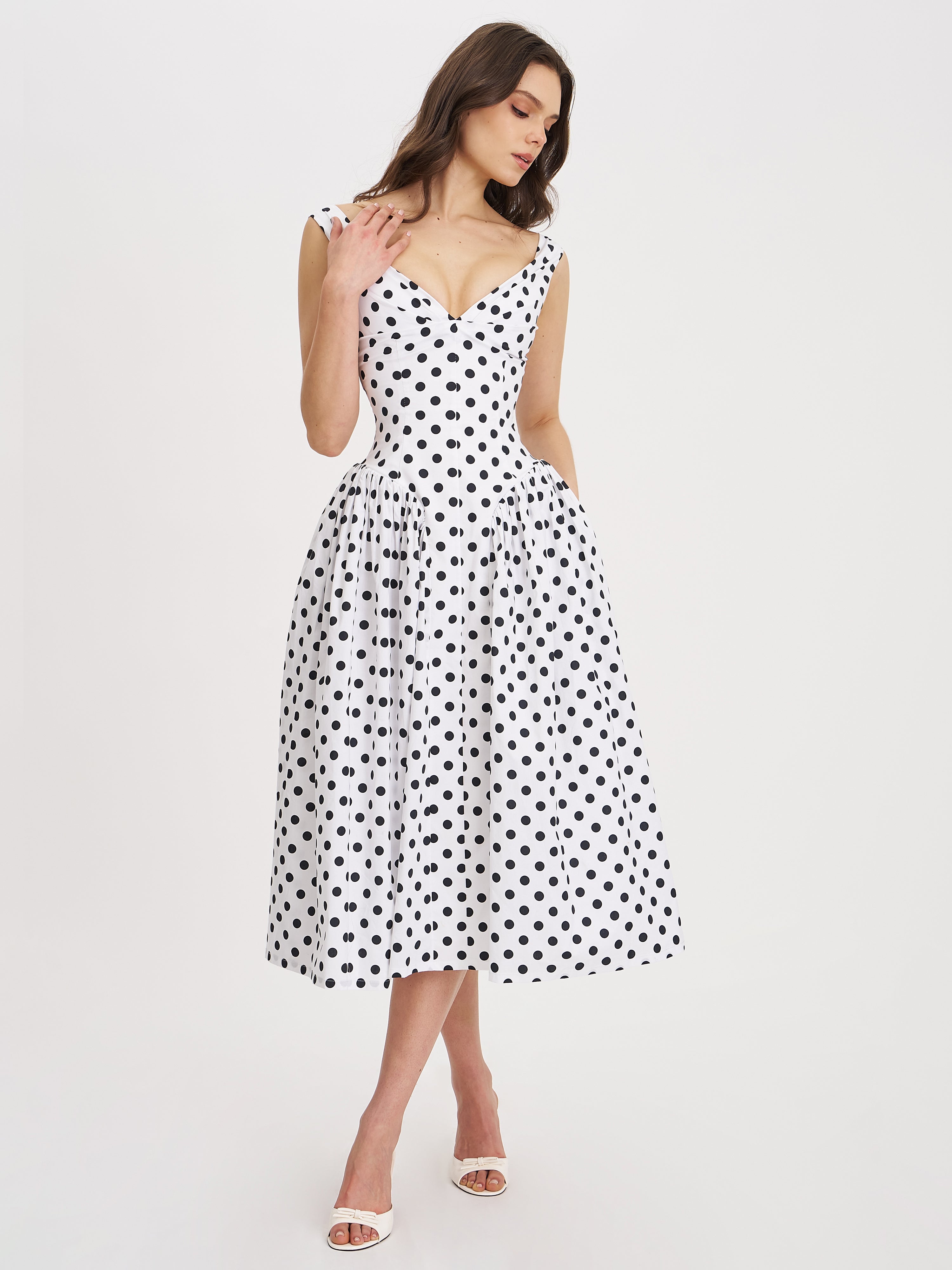 White Polka Dot Dress - Edel Essential