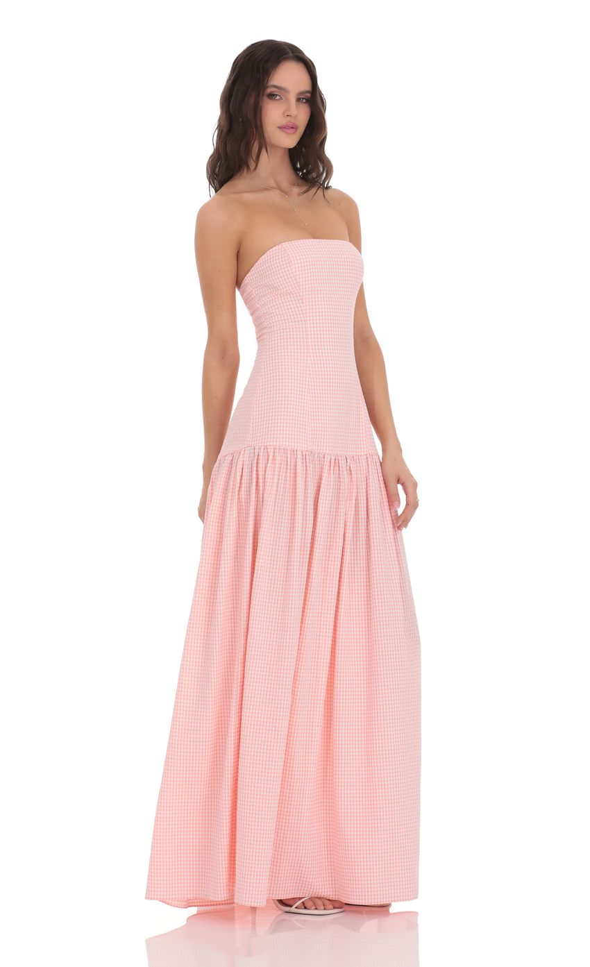 Strapless gingham midi dress - Edel Essential