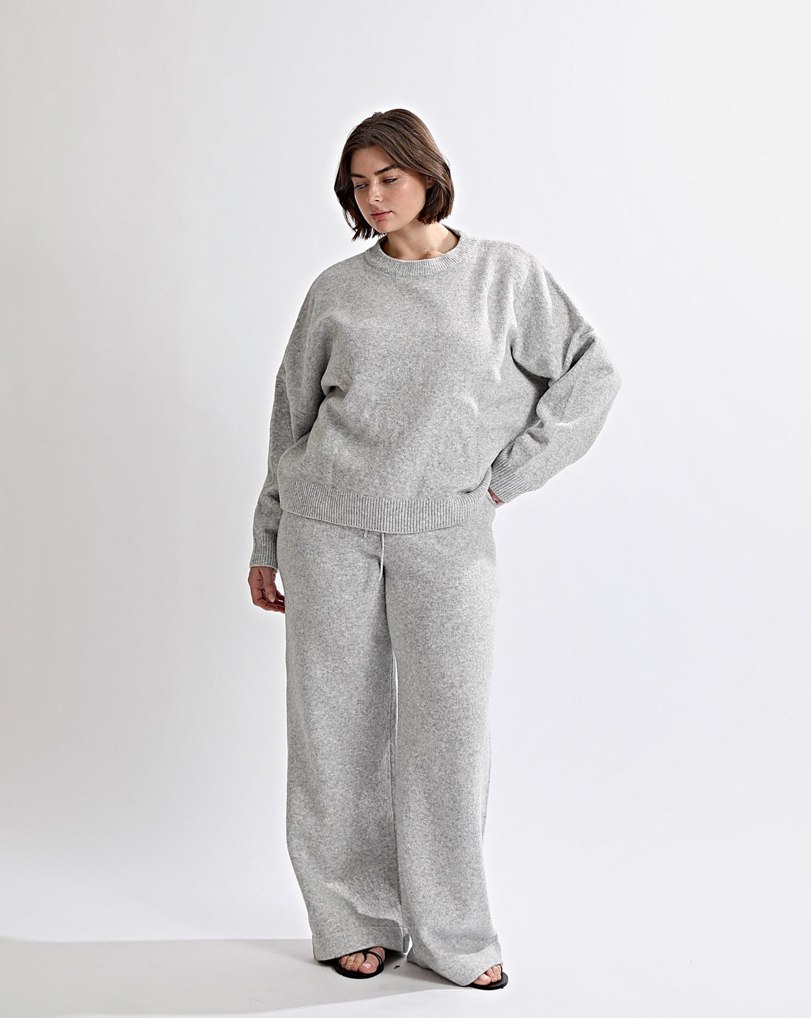 Knit Backless Jumper Set Grey - Edel Essential