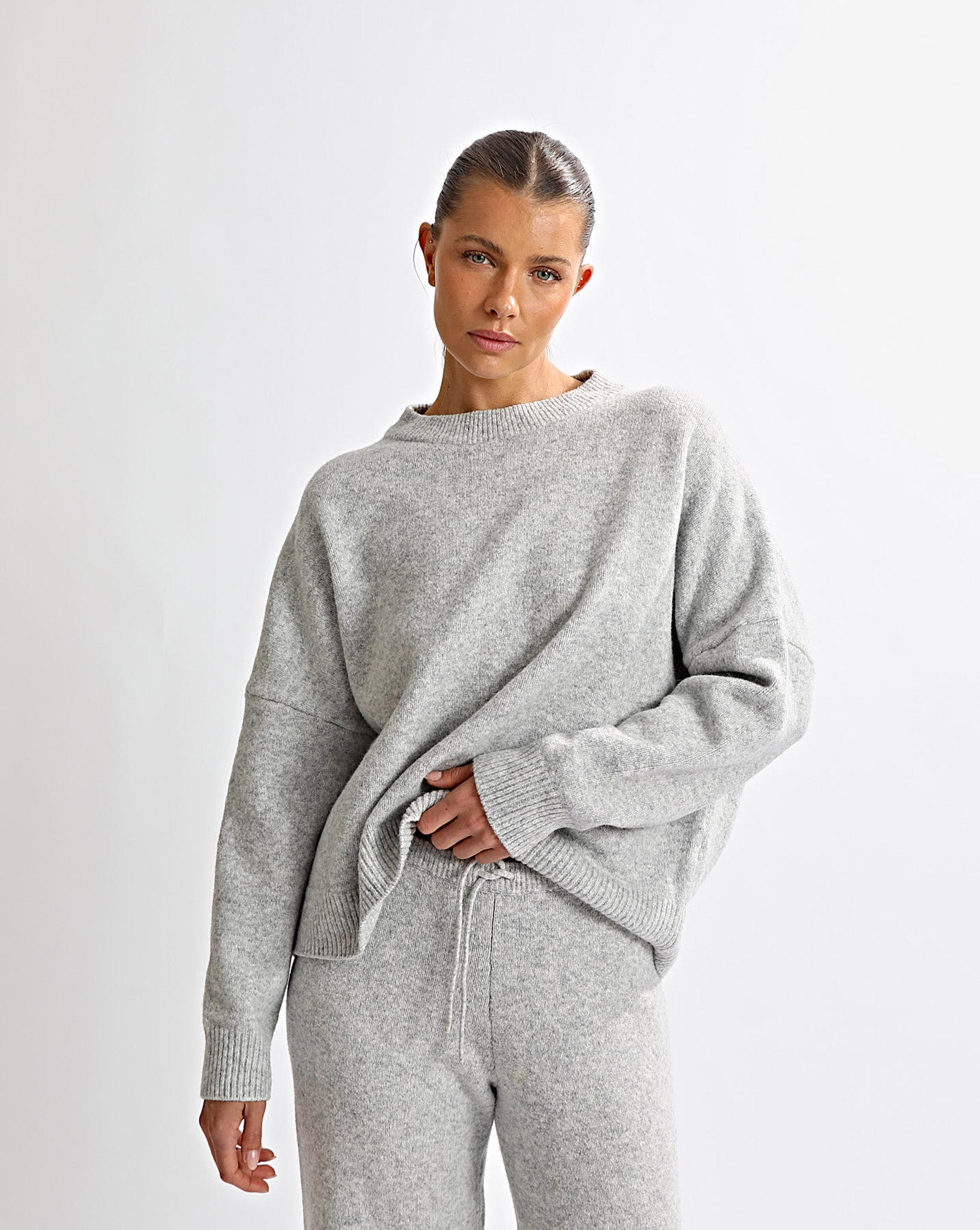 Knit Backless Jumper Set Grey - Edel Essential