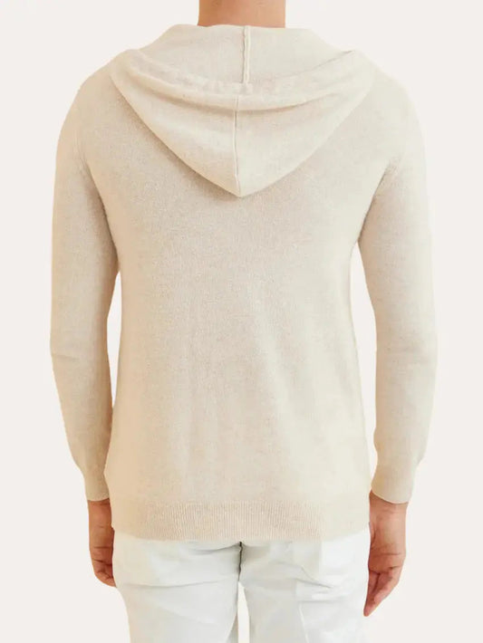 Cashmere Knit Zip Vest - Crème Beige - Edel Essential
