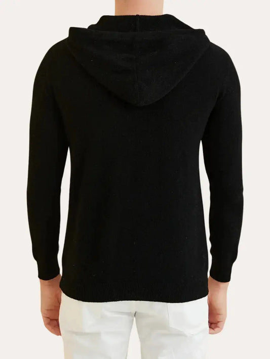 Cashmere Knit Zip Vest - Black - Edel Essential