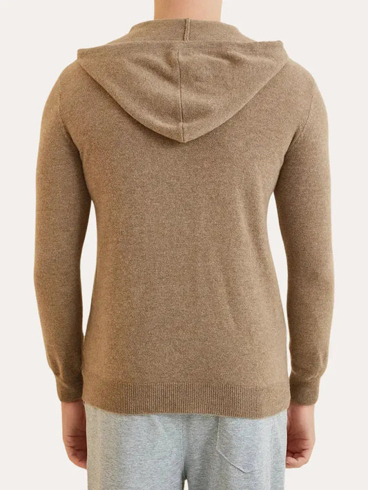 Cashmere Knit Zip Vest - Khaki Artisan - Edel Essential