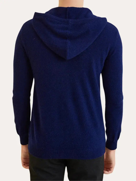 Cashmere Knit Zip Vest - Navy Blue - Edel Essential