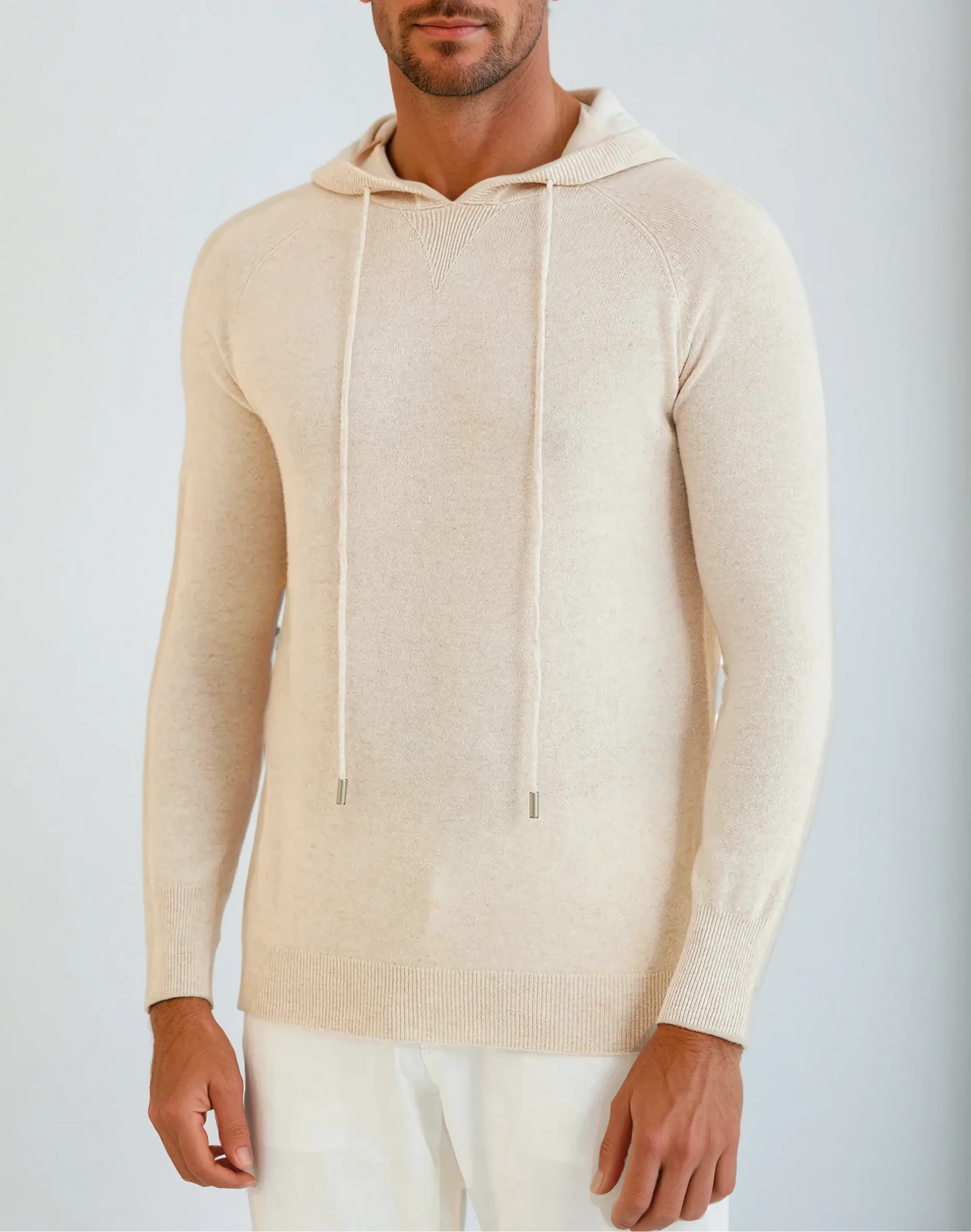Essential Cashmere Hoodie - Cream Beige - Edel Essential