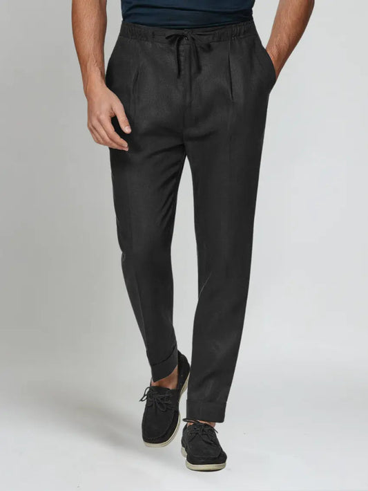 Sea Side Linen Trousers - Black - Edel Essential
