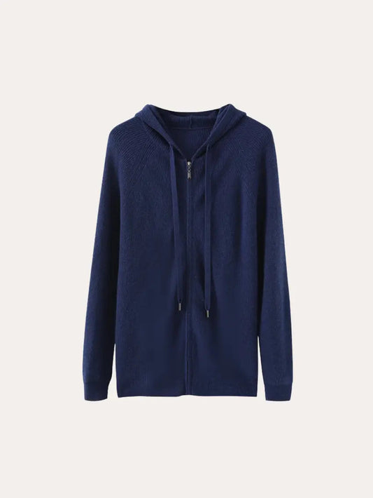 Cashmere Knit Zip Vest - Intense Blue - Edel Essential